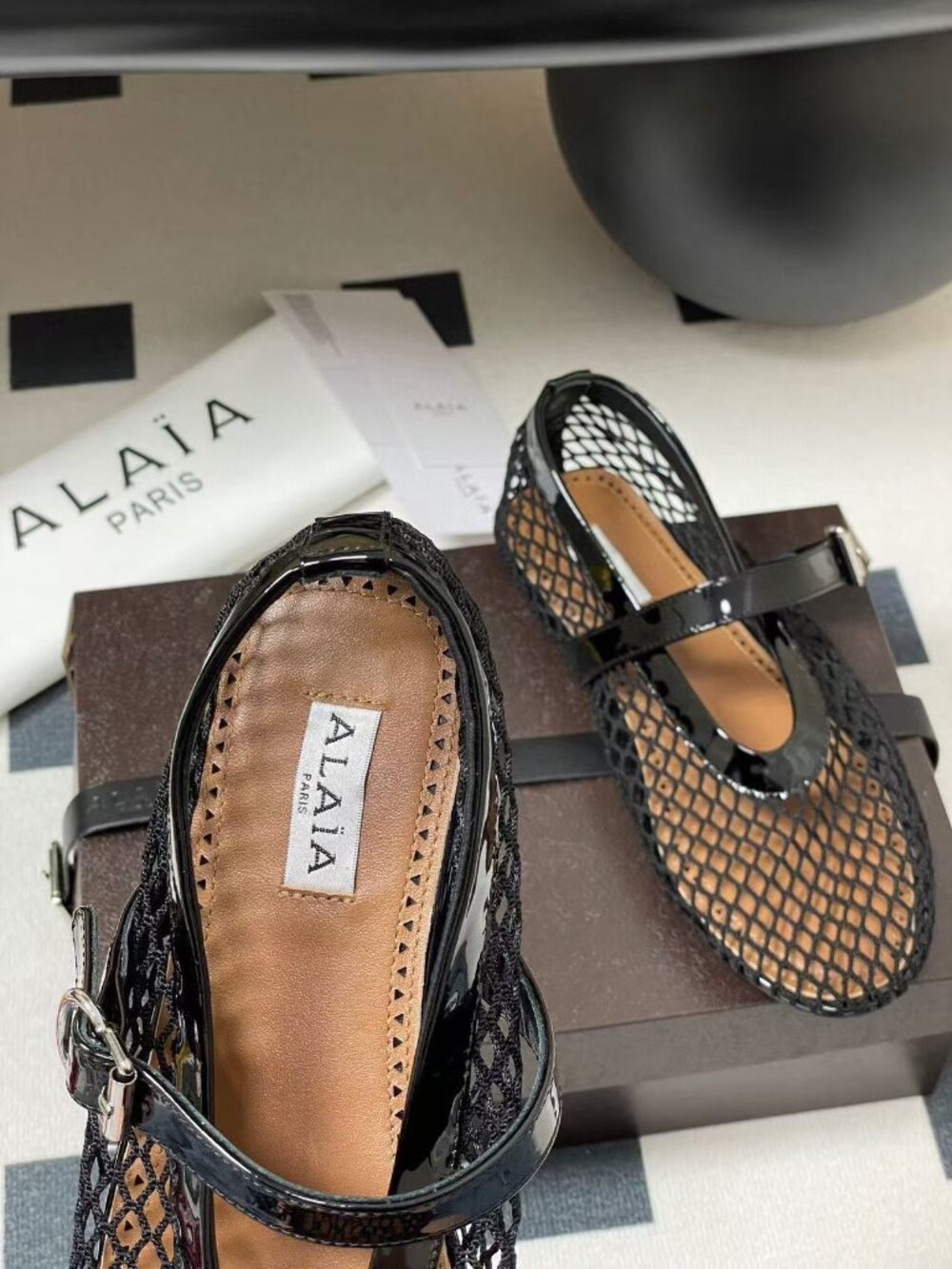 ALAIA French Ballet Flats: Stunningly Beautiful Openwork Fishnet Shoes 🔥 - Picture 6 of 8